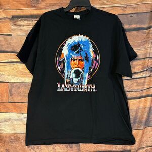 David Bowie Jareth T-Shirt Black Men's XL 80s Movie Goblin King Retro Cotton